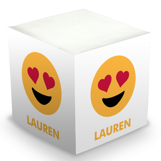 Emoji Heart Eyes Sticky Memo Cube